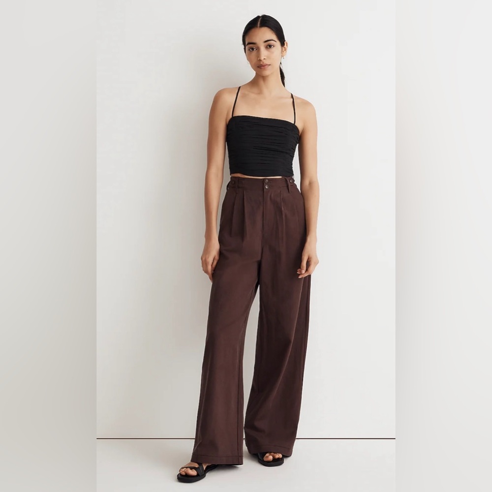 Madewell - The Harlow Wide-Leg Pant - Raisin - Size 10